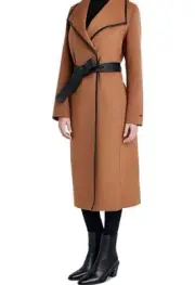 TAHARI WOMENS WOOL BLEND MAXI WRAP COAT SIZE Medium