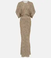 [Norma Kamali] Norma Kamali Obie leopard-print georgette gown AU 10 multicoloured