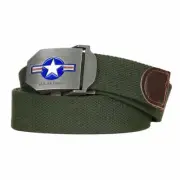 US Army Belt USAF Cockade Air Force Buckle Belt -130cm Paratrooper WWII 35mm