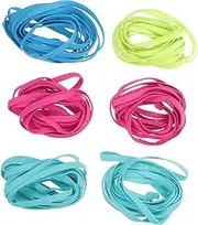 Kisangel 6Pcs Skipping Ropes High Elasticity Jump Ropes for Latex Elastic Cords Random Colors for Activities