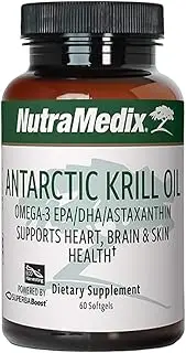 Antarctic Krill Oil 500mg - NutraMedix Krill Oil - Naturally Rich in Omega-3s (EPA + DHA) and Astaxanthin - Red Krill Oil Supplement for Joint, Immune, Heart + Brain Health Support (60 Softgels)