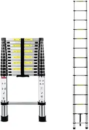 [OZNALA] 3.8M Telescopic Alloy Folding Ladder Extension Extendable Step Adjustable Multipurpose