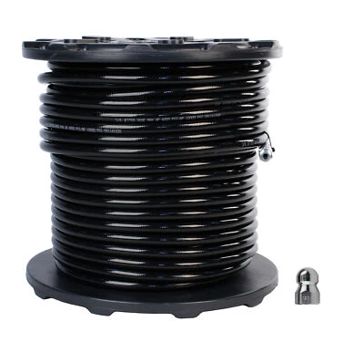 Schieffer 3/8" x 300' 4000 PSI Thermoplastic Sewer Jetter Hose & 12.0 Nozzle