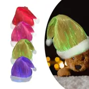 LED Fiber Christmas Hat: Glittering Santa's Cap With Colorful Light Show