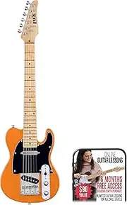 LyxPro 30” Electric Telecaster Guitar | Solid Full-Size Paulownia Wood Body, 3-Ply Pickguard, C-Shape Neck, Ashtray Bridge, Quality Gear Tuners, 3-Way Switch & Volume/Tone Controls | 2 Picks Included
