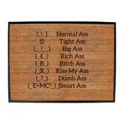 Ass Types - Funny Novelty Doormat Man Cave Floor mat