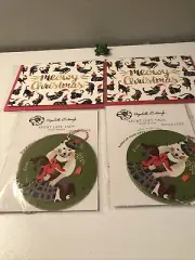 Elizabeth Drubaugh Christmas cat and dog gift tags￼ Two Packs Of 8 &2 Meows Card
