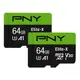 PNY Elite-X MicroSD 記憶卡含SD轉接卡 64GB 2入