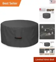 Ultra Heavy-Duty Waterproof Round Fire Pit Cover - 50 inch - Black