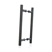 16" Push Pull Door Handle, Double Sided H Shape Sliding 15-3/4'' Flat Black