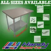 762 x 915mm STAINLESS STEEL #430 COMMERCIAL FOOD PREP WORK BENCH OFFICE TABLE