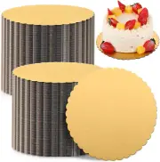 100 Pack 8 Inch Gold Cake Board Round Cake Circle Base Boards Disposable Cake Co
