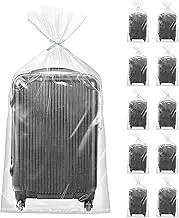 Pack of 10 Extra Large Clear Plastic Storage Bags, 90 x 126 cm, Flat Large Plastic Bags, Giant Storage Bags, Reusable Moving Bags, Plastic Bags for Luggage, Quilts, Plush Toys