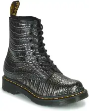 DR. MARTENS 1460 Wild Croc Emboss Boots Gunmetal New