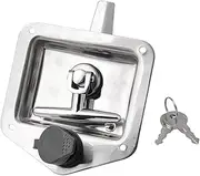 Car RV Door Lock Kit Stainless Steel Toolbox Lock T-Toolbox Lock Fit for Auto Yacht Caravan Truck RV (Color : Silver)