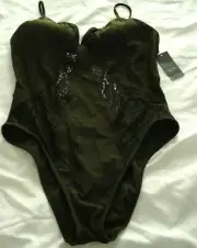 NEW Massimo Lace-Up Front Open-Back Swimsuit One Piece Size XL Padded Cups