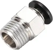 uxcell Straight Pneumatic Push to Quick Connect Fittings 1/4NPT Male X 6mm Tube OD Silver Tone