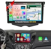 [8 Core 4G+64G] Android 13 Car Stereo for Hyundai Veloster 2011-2015 with Wireless Apple Carplay Android Auto,9'' Touchscreen Car Radio with WiF/GPS Navigation,Bluetooth,FM/RDS,SWC+AHD Backup Camera