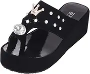 [Generic] Flip Flops Women Slide Beach Open Shoes Sandals Casual Platform Shoes Wedges Women's Slipper Scuff Sis Slippers Women Kitty House Slippers for Women