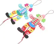 UPKOCH 2Pcs String Clown Puppet Fun Marionette for Interactive Play Unique Clown Design for Storytelling and Safe Material Great for Parent Bonding