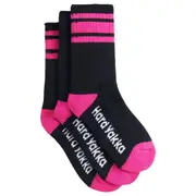 9 Pairs X Hard Yakka Womens Bamboo Work Socks Black/Pink