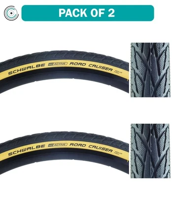 Pack of 2 Schwalbe Road Cruiser Active Twin KGuard 700x35 Wire TPI 70 Bk/Gum