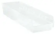 QSB106CL 8-Pack 4" Hanging Plastic Shelf Bin Storage Containers, 23-5/8" x 6-...
