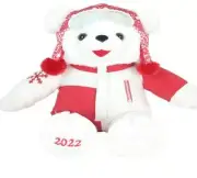 2022 WalMART CHRISTMAS Snowflake TEDDY BEAR White Girl 20" Red Outfit Brand New