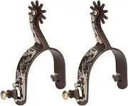 gernie 2Pcs Horse Spurs, Low Carbon Steel Western Cowboy Spurs with Vintage Bronze & Turnable Gear Exquisite Equestrian Spurs, Equestrian Gear Accessories, Horse Riding Accessories, gernie6ocma5fdgr
