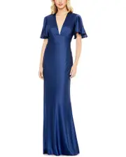 Mac Duggal Flounce Sleeve Trumpet Gown