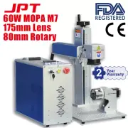 60W MOPA JPT M7 Fiber Laser Engraver Fiber Laser Marking Machine with Rotary