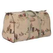 Huntley Equestrian Tapestry Duffle Bag - Western Equestrian Style 21X11x13 Tan