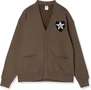 F-STYLE(エフスタイル) F Style F-SD021213 Cardigan, US Military Coat of Arms Patch Sweatshirt, Dark Brown, Dark Brown, XL
