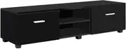 Artiss TV Unit Cabinet Entertainment Units, 140cm Length Stand Table Cabinets Storage Shelf Organiser Cupboard Home Living Room Bedroom Furniture, with 2 Drawer and Cable Management Holes Black