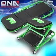 2-IN-1 40" Foldable Z Creeper Mechanics Garage Work Stool Rolling Chair Green