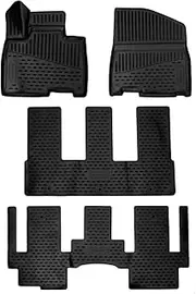 R5 AUTOMOTIVE Fits 2022-2023 Kia Carnival Floor Mats MPV (Only 8 Passenger Models. LX w/ seat Package, EX and SX. Does NOT fit Prestige Models) Black Floor Mats 8 MVP seat