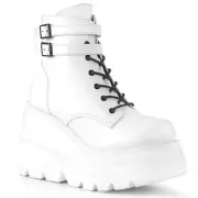 Demonia Shaker-52 Gothic Cyber Punk Platform White Boots