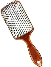 [Shri Kanth Art] Flat Rectangular Hair Brush For All Type Of Hair Used In Hair Dressing, Hair Styling - Brown Brush Handle Brown