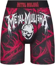 Metal Mulisha Men's Rooted Black Red Boxer Brief Underwear