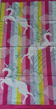 Renee Taylor 2 Pack Jacquard Velour Kids Beach Towel 75 x 150 cms Unicorn Rainbow