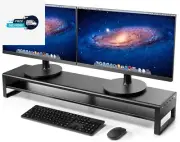 2 Tiers Dual Monitor Stand USB 3.0 Aluminum Monitor Riser Strong & Sturdy Suitab