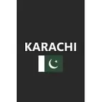KARACHI: PAKISTAN PAKISTANI CITY FLAG COUNTRY NOTEBOOK JOURNAL LINED WIDE RULED PAPER STYLISH DIARY VACATION TRAVEL PLANNER 6X9