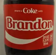 Share A Coke With Brandon 2025 Limited Edition Personalized Coca Cola Bottle