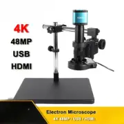 HDMI Digital Video Electronic Microscope Camera Zoom C Mount Lens LED Light Lab