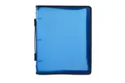 Marbig A4 File Zipper 3 O-Ring Binder w Handle 25mm Document Organiser Blue