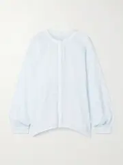 [lemlem] lemlem - Mita Cotton-gauze Blouse - Light blue - large large Blue