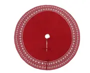 C15 122CM Knitted Woolen Yarn Gift Christmas Tree Skirt Decoration Festival Supplies Venue Layout Retro Snowflake Pattern-Red