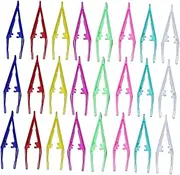 AUTSUPPL 30Pcs Eyebrow Tweezers Portable Plastic Tweezers for Hair Removal Safe and Durable for Personal and Professional Use Convenient Eyebrow Plucker Mixed Colors
