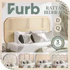 Furb Double Queen Bed Headboard Rattan Bed Head Frame Base Bedroom Furniture