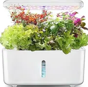 8 Pods Hydroponics Growing System - Indoor Herb Garden Planter with LED Grow Light & Automatic Timer, Height Adjustable Smart Herb Garden Germination Kit with 3L Water Tank, for Home Kitchen